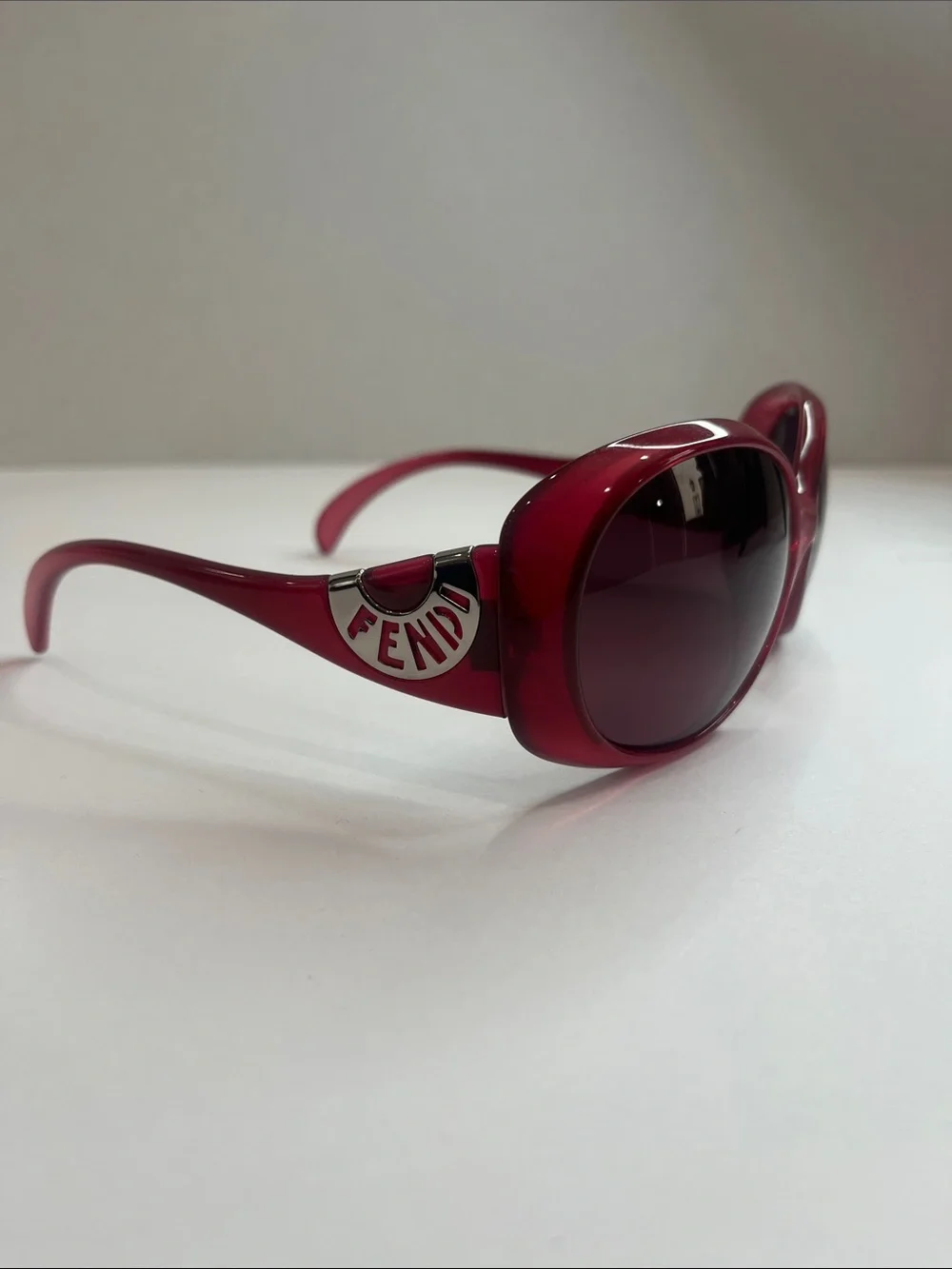 Fendi Red Oversized Oval Women's Sunglasses